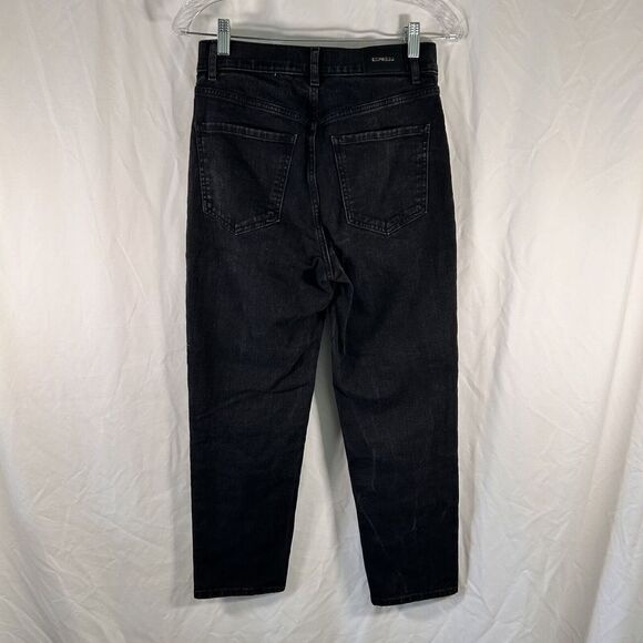 Express Jeans Women's 4 Black Mom Jean Super High Rise Cotton Blend Pockets - Picture 6 of 10